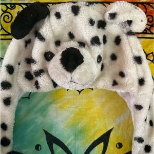 FURRY PANDA HAT WITH POCKETS.